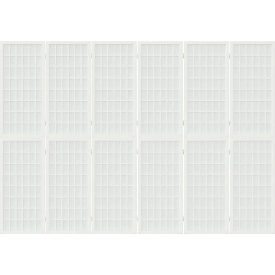 vidaXL Kamerscherm inklapbaar 6 panelen Japanse stijl 240x170 cm wit