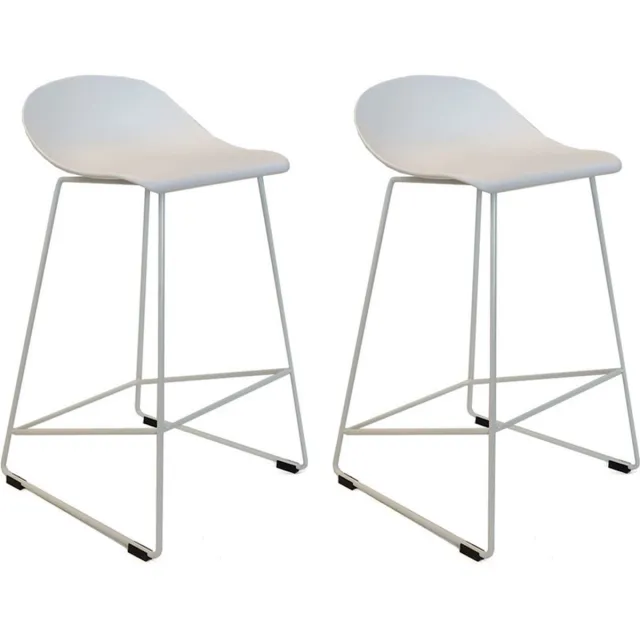 Bronx71 Livin24 Scandinavische Barkruk Ellen wit 66cm - Barkrukken set van 2 - barstoel