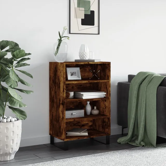 vidaXL Hoge kast 57x35x90 cm bewerkt hout gerookt eikenkleurig Bruin