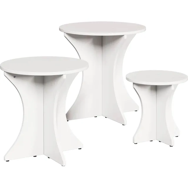 vidaXL Salontafel 3 st Wit 46 x 46 x 47 cm