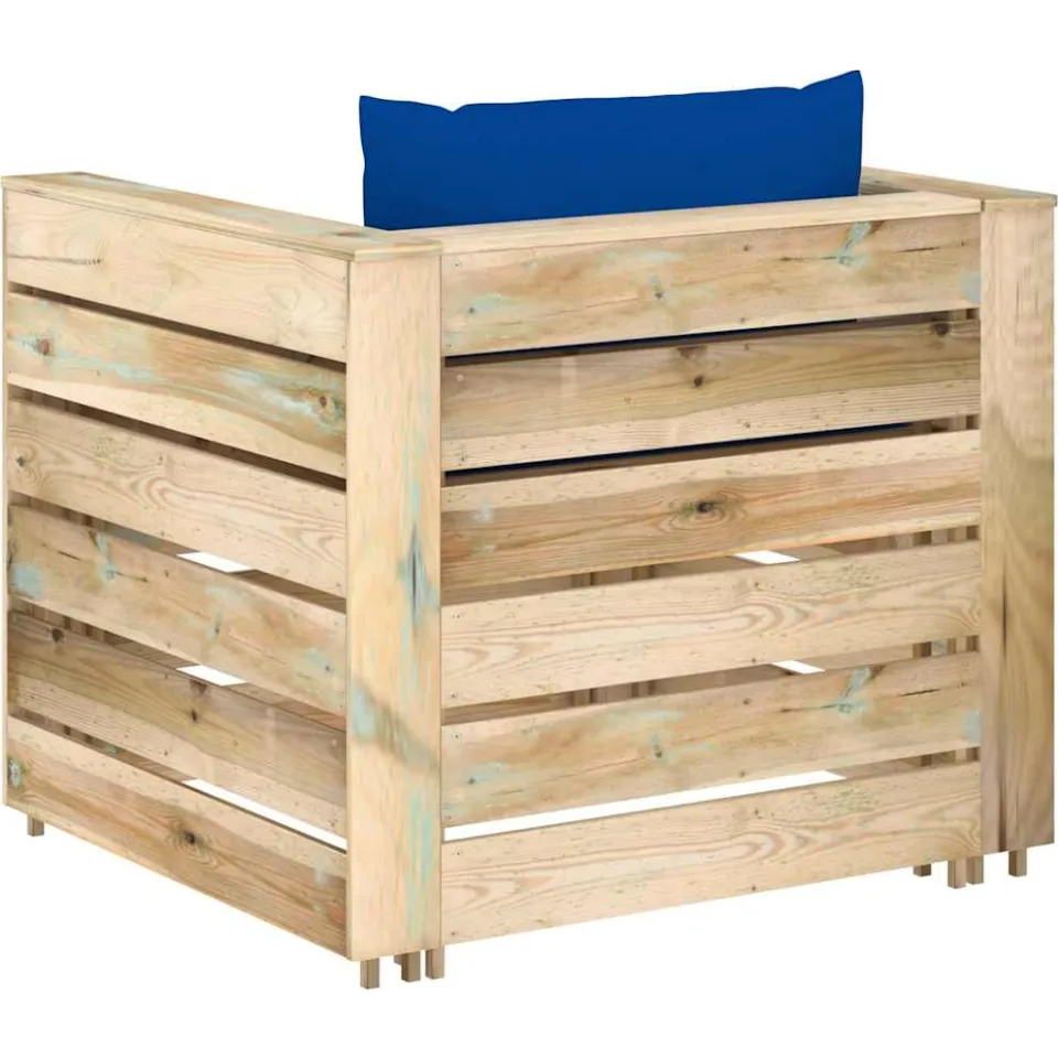 vidaXL 2-delige Loungeset met kussens groen geïmpregneerd hout, foto 4