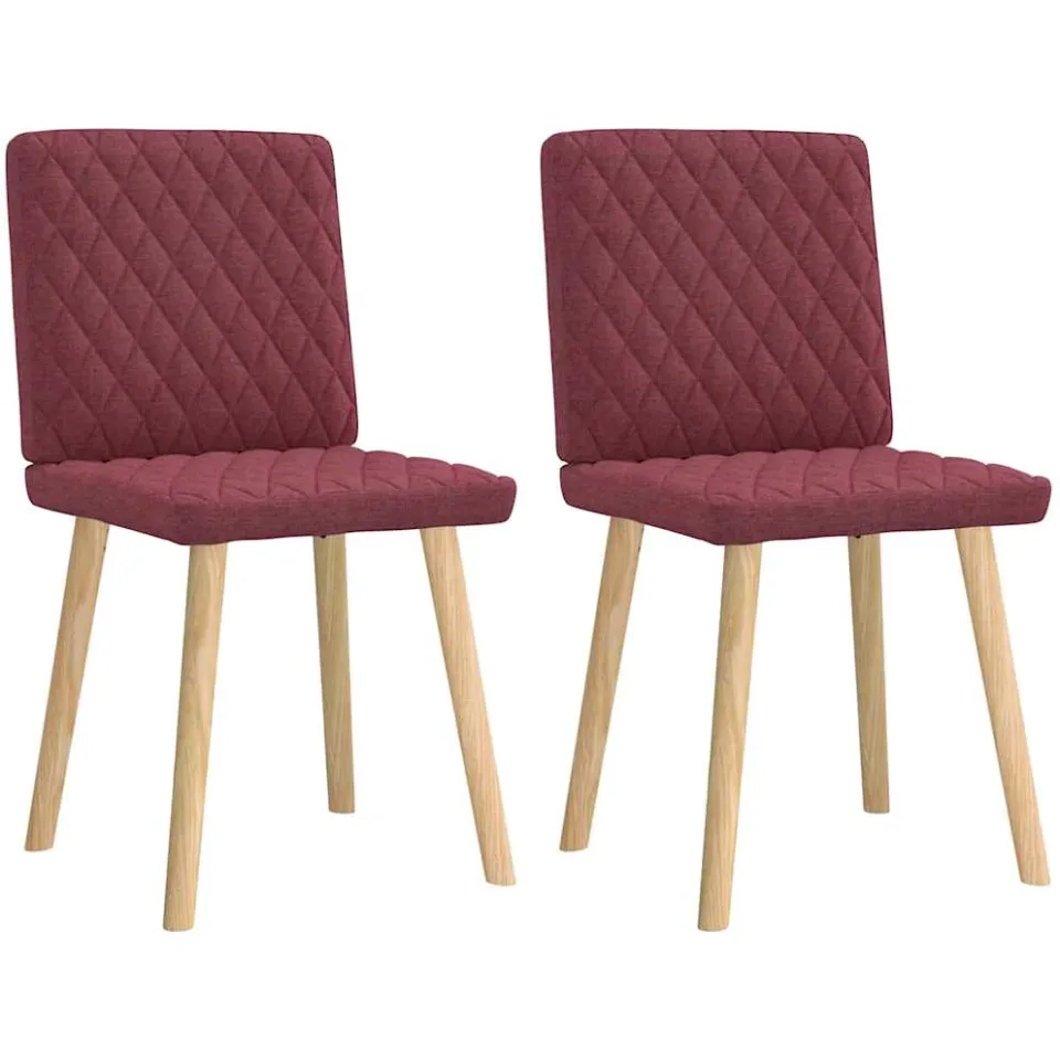 vidaXL Eetkamerstoelen 2 st stof wijnrood, foto 3