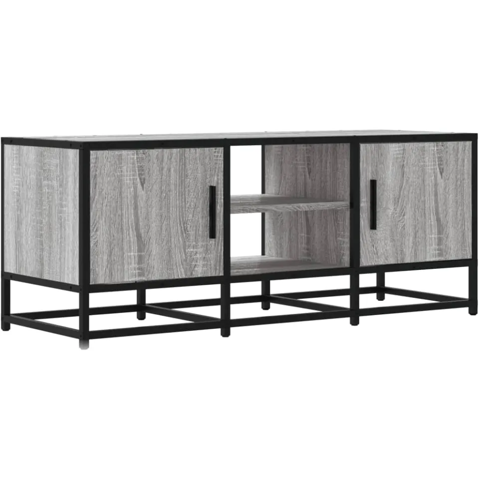 vidaXL Tv-meubel 100x35x41 cm bewerkt hout metaal grijs sonoma eiken, foto 3