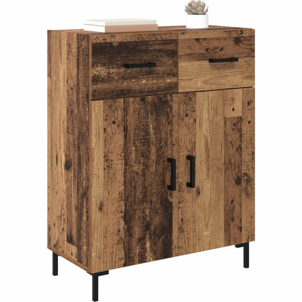 vidaXL Dressoir Oudhout 69,5 x 34 x 90 cm Bewerkt hout Bruin