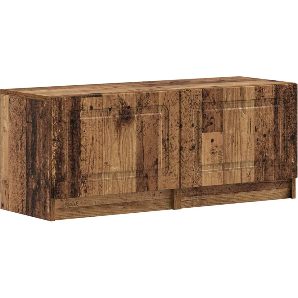 vidaXL LED tv-meubel UTRECHT 3 st Oud hout Bewerkt hout grijs, foto 4