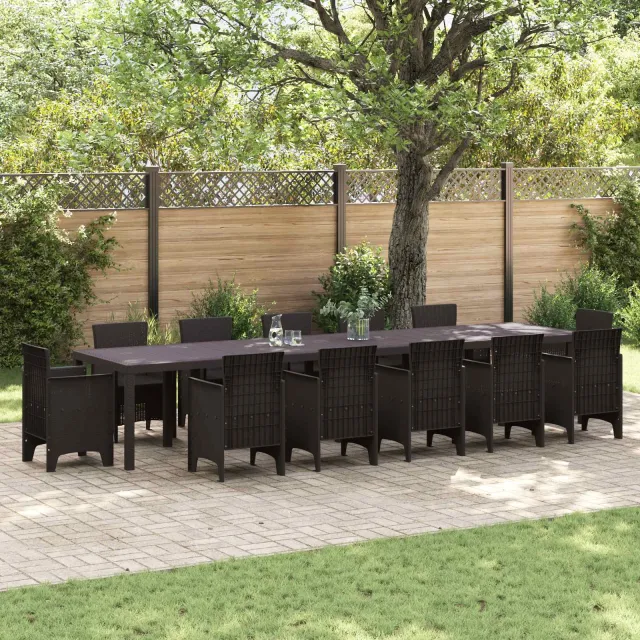 vidaXL Tuinstafel Bruin 400 x 100 x 73 cm poly rattan, foto 2