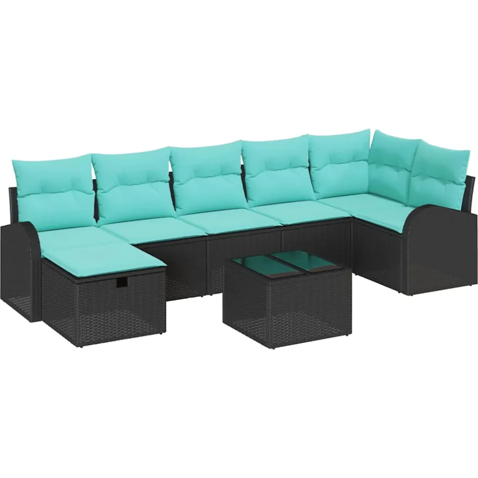 vidaXL Tuin Sofa Set 8 st Zwart poly rattan