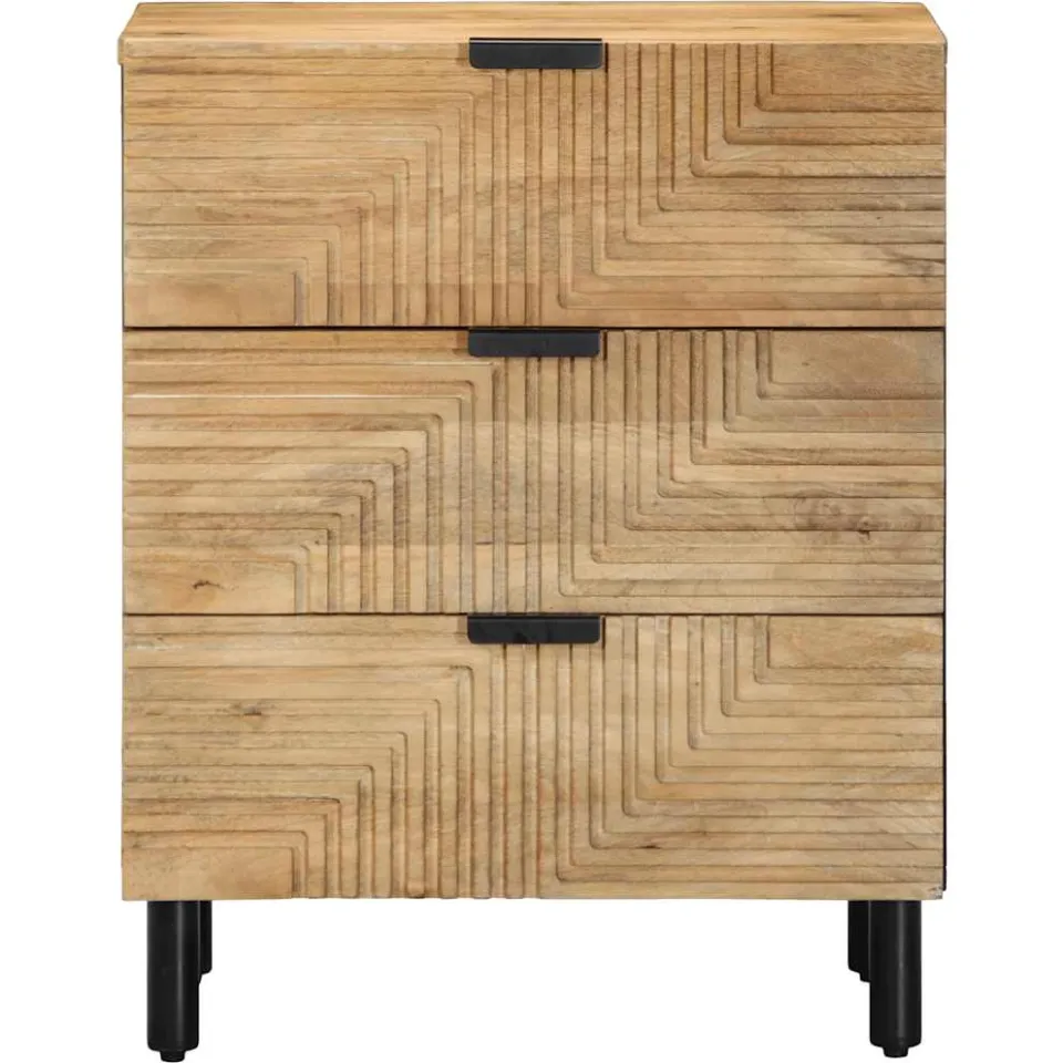 vidaXL Nachtkastje 50x33x60 cm massief mangohout bruin, foto 3