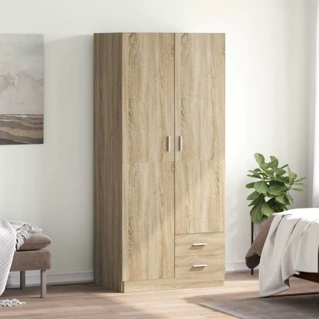 vidaXL Kledingkast 80x52x180 cm bewerkt hout sonoma eikenkleurig, foto 2