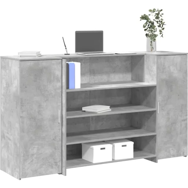 vidaXL Receptiebalie 180x50x103,5 cm bewerkt hout betongrijs