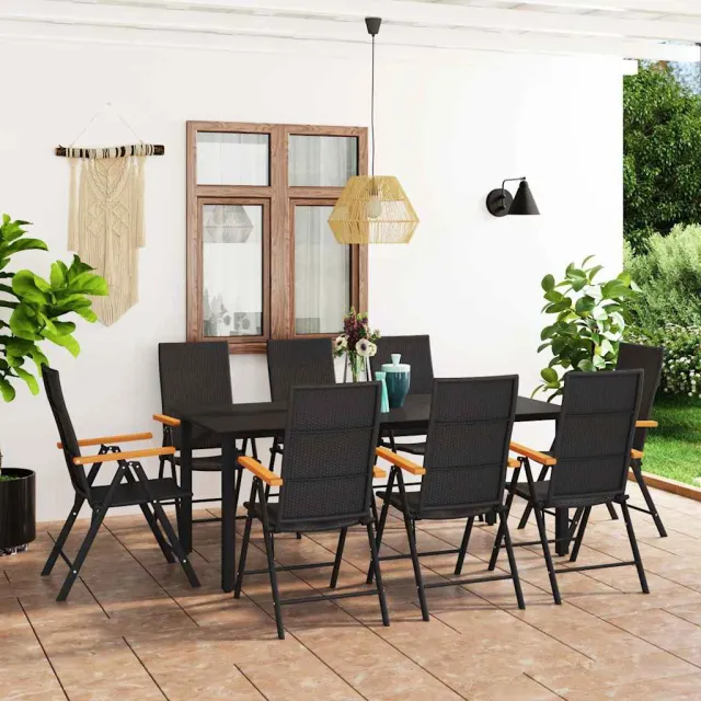 vidaXL 9-delige Tuinset zwart en bruin, foto 2