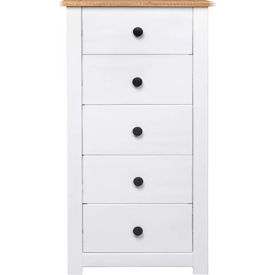 vidaXL Dressoir Panama Range 46x40x89 cm grenenhout wit, foto 3