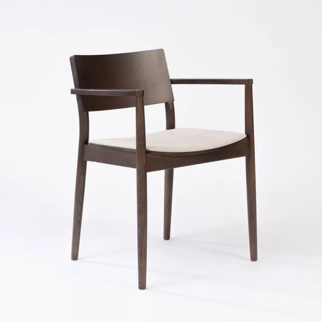 Bronx71 Scandinavische eetkamerstoel Juan walnoot/off white - stoel Walnut
