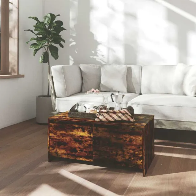 vidaXL Salontafel 90x50x41,5 cm bewerkt hout gerookt eikenkleurig, foto 2