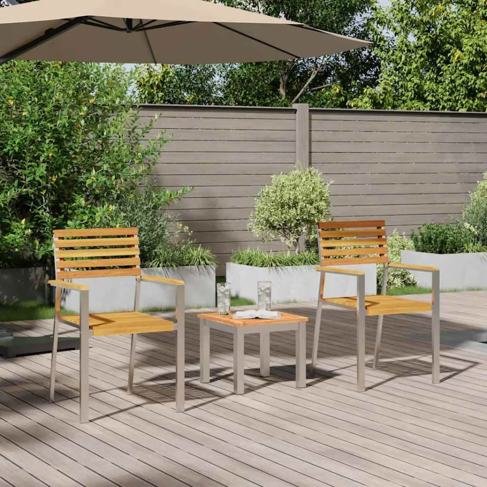 vidaXL Tuin eettafelset 3 st Bruin, foto 3