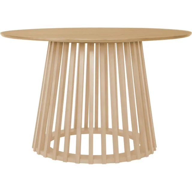 sweeek Eettafel met houteffect, dennenhouten poten, 4 zitplaatsen, ø120cm Eiken