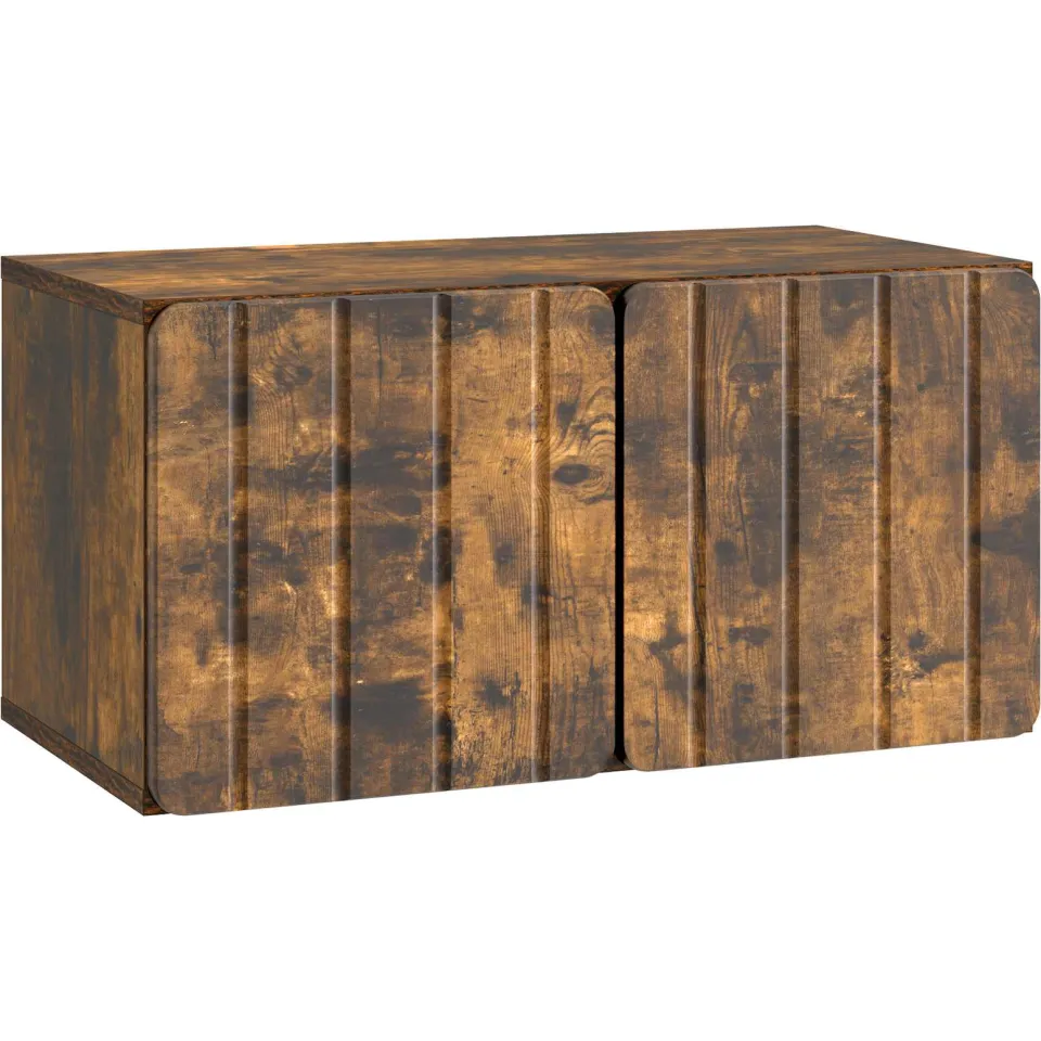 vidaXL Wandbeugel TV-kast 59,5 x 31 x 30 cm Gerookt eiken Bewerkt hout, foto 3
