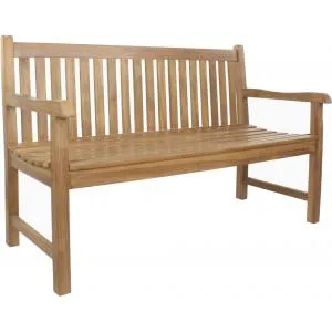 Lesli teak tuinbank rechte rug 150 cm, foto 2