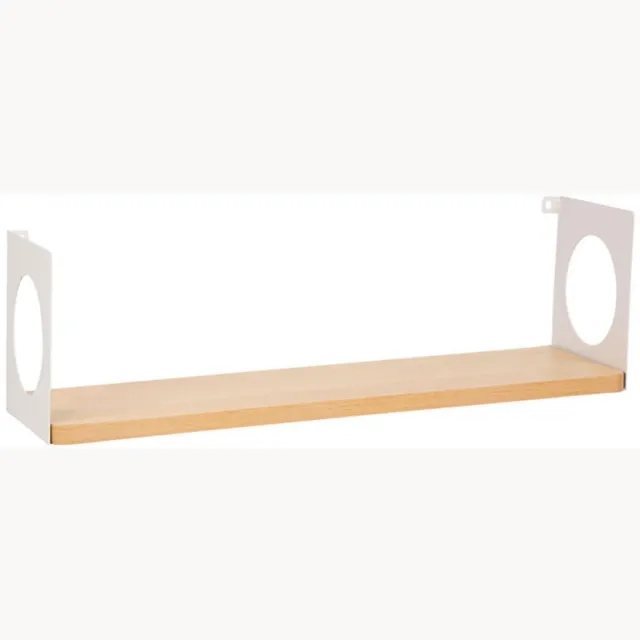 OSTARIA Wandplank Romeo - hout/wit - MDF/ijzer - 50 cm - boekenplank - hangplank Bruin