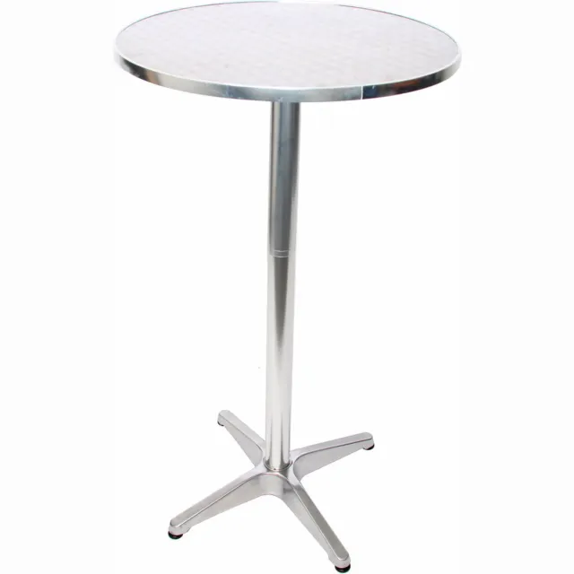 MCW Set van 10 aluminium bartafels, bistrotafel, in hoogte verstelbaar 70/110cm Ø=60cm ~ inklapbaar, basis met betongietwerk