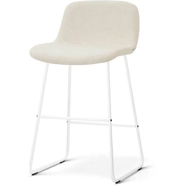 Nolon Nino-Mats barkruk cottonbeige - wit onderstel - 65 cm