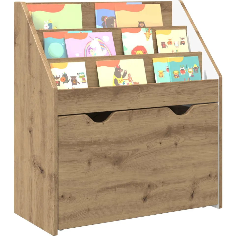 vidaXL Kinderen Boekenkast met lade Artisan Eiken 60 x 29,5 x 69 cm Bruin