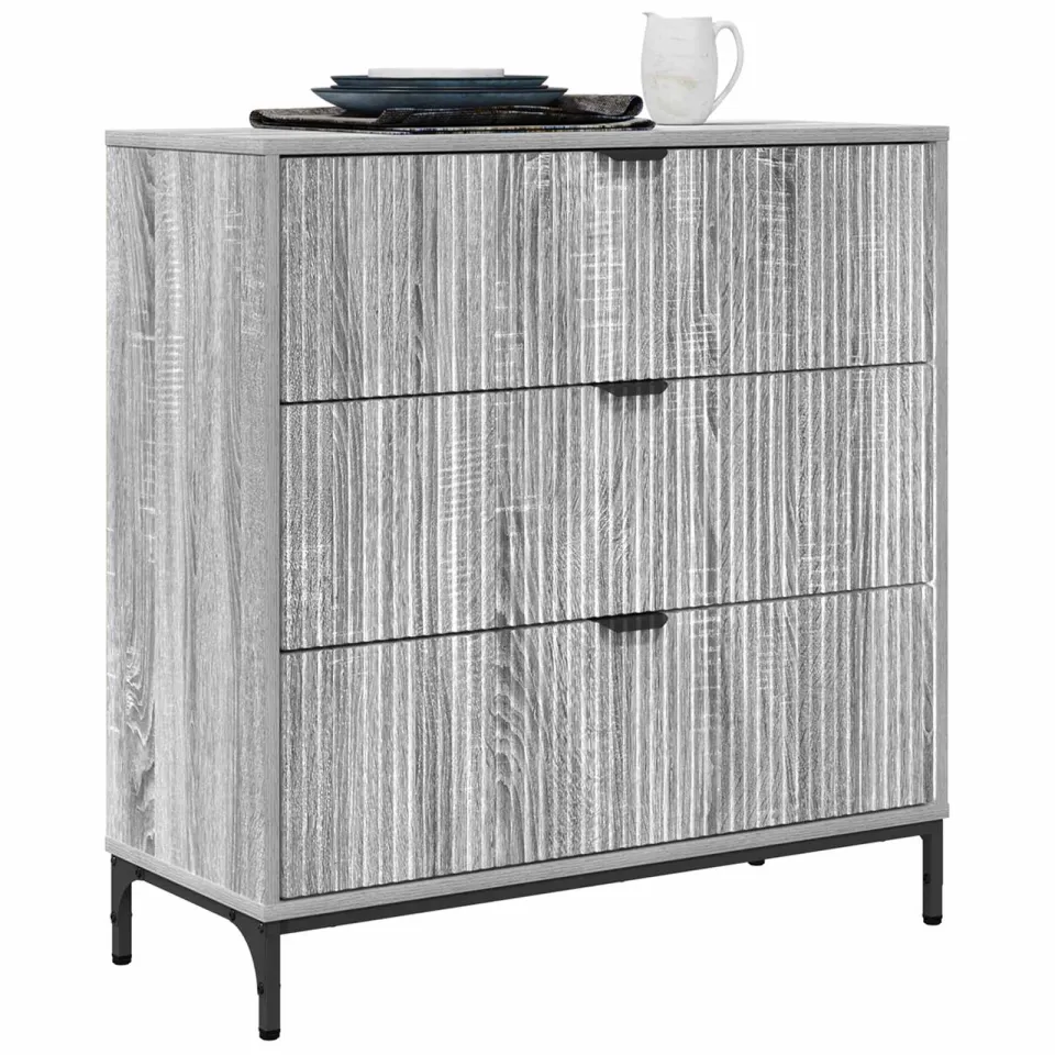 vidaXL Dressoir Grijs Sonoma 79,5 x 33 x 82 cm Bewerkt hout
