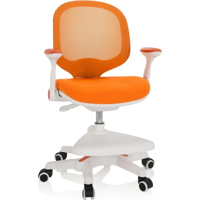 Thuys Kinder Bureaustoel – Ergonomische Hoge Stoel – Stoffen En Mesh Bekleding – Draaistoel – Oranje