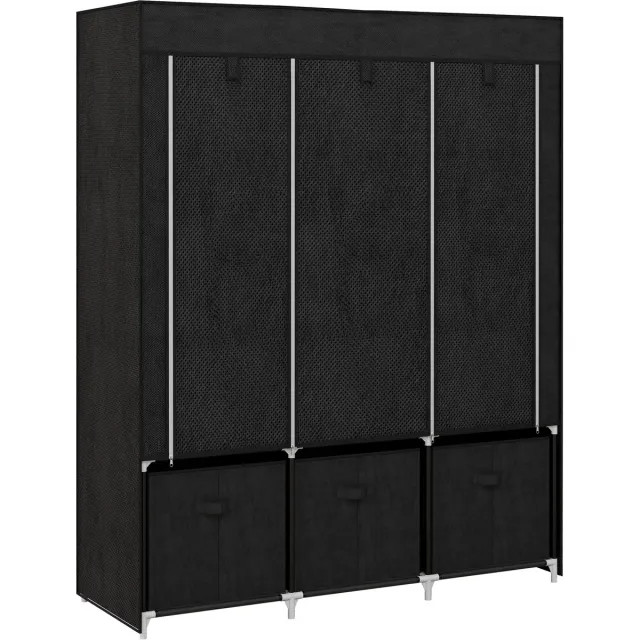 Homcom Kledingkast van vliesstof 125x43x162,5cm Zwart
