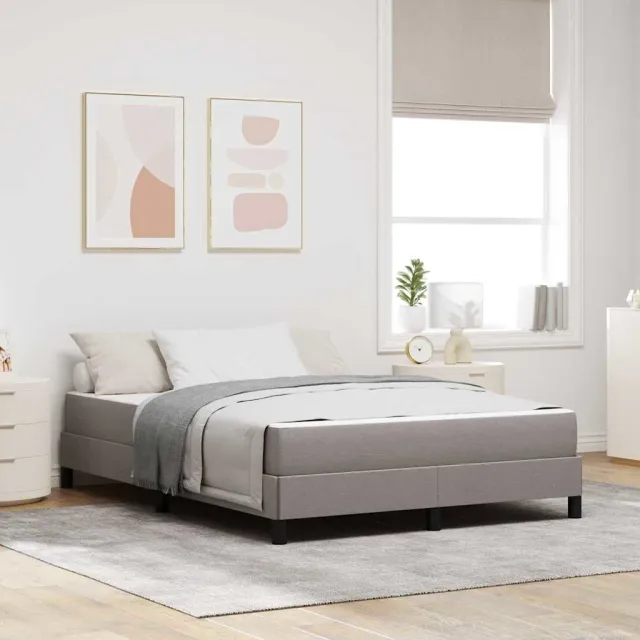 vidaXL Boxspringbed Taupe 140 x 200 cm Stof