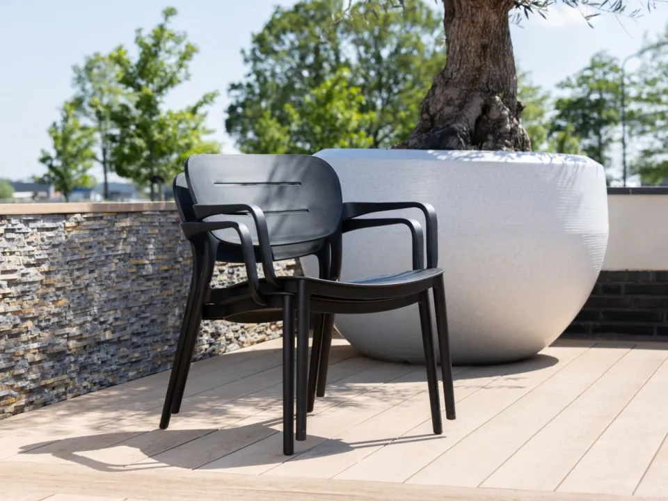 Forza Furniture Forza Pazzia lounge tuinstoel stapelbaar zwart, foto 4