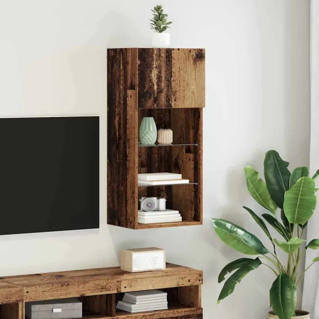 vidaXL Wandgemonteerd tv-meubel 40,5 x 30 x 90 cm Oudhout Bewerkt hout bruin, foto 2