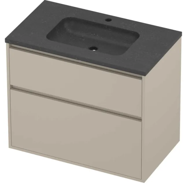 Proline Rollo Badmeubelset Hardsteen Elegant 1 Gat 80x46x67 cm Blue Stone Soft Linen Beige