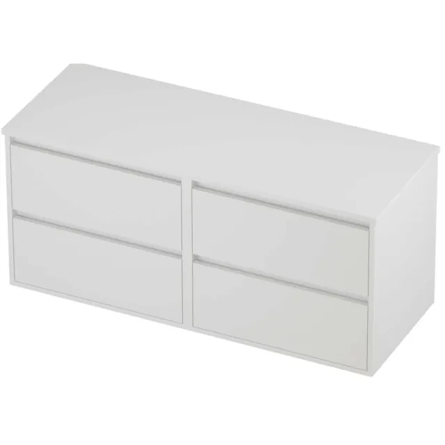 Proline Deck Badmeubelset Greeploos Symmetrisch Kader 120x46x54 cm Mat White Mat Wit