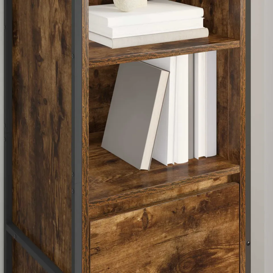 vidaXL Boekenkast Gerookt eiken 43 x 36 x 150.5 cm Bewerkt hout, foto 3