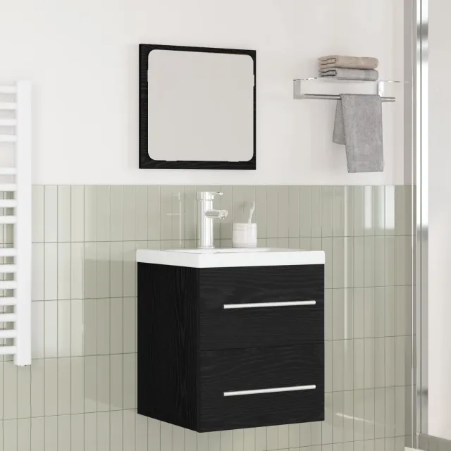 vidaXL Badkamermeubelset 2 st Zwart Eiken Bewerkt hout, foto 2