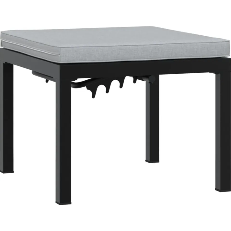 vidaXL 3-delige Loungeset met kussens gepoedercoat staal zwart, foto 4
