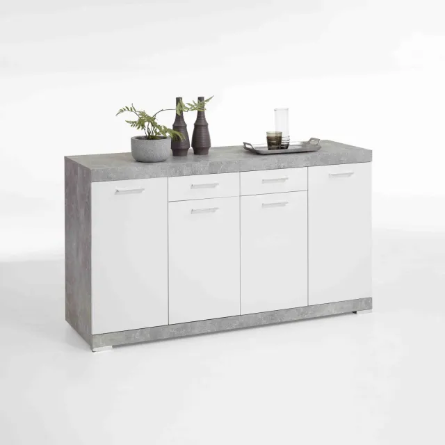 dressoir Hermes beton wit Grijs | Wit