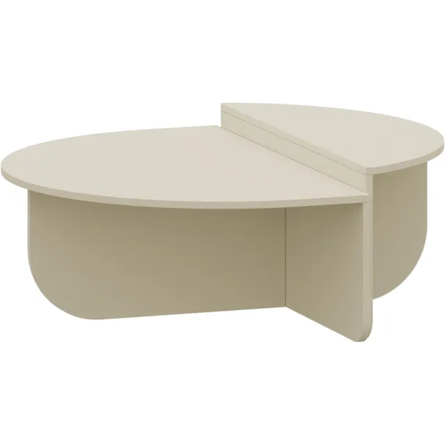 en.casa Salontafel Tondesdaslo 90x90x35 cm havermout [en.casa]