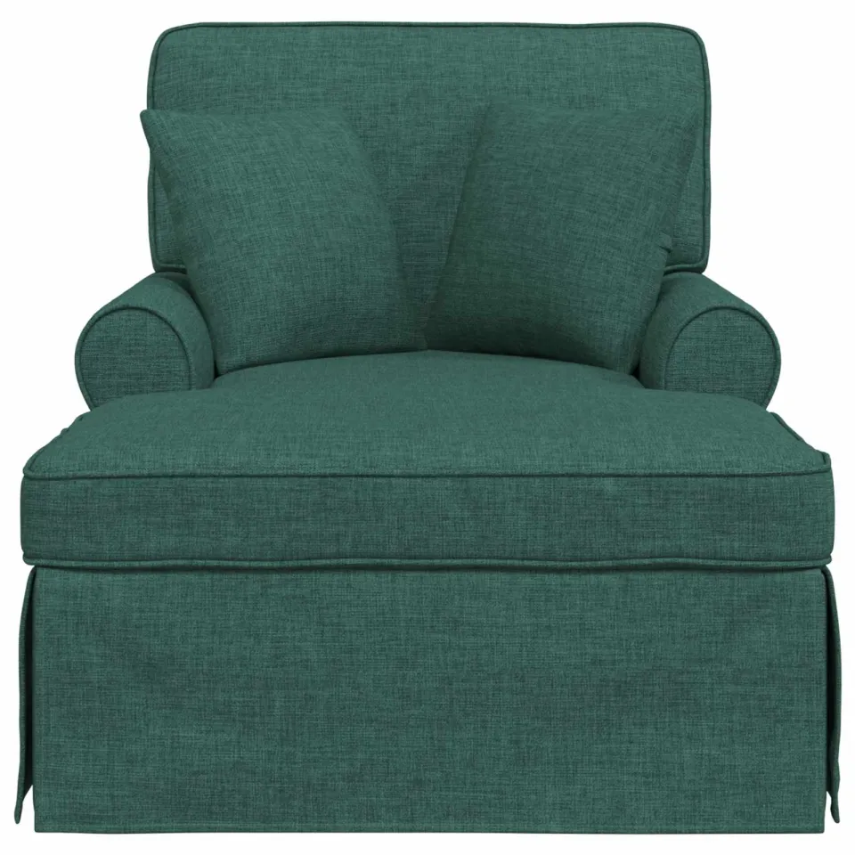 vidaXL Chaise Lounge met Rok 3 st Donkergroen Stof 91 x 157 x 91 cm