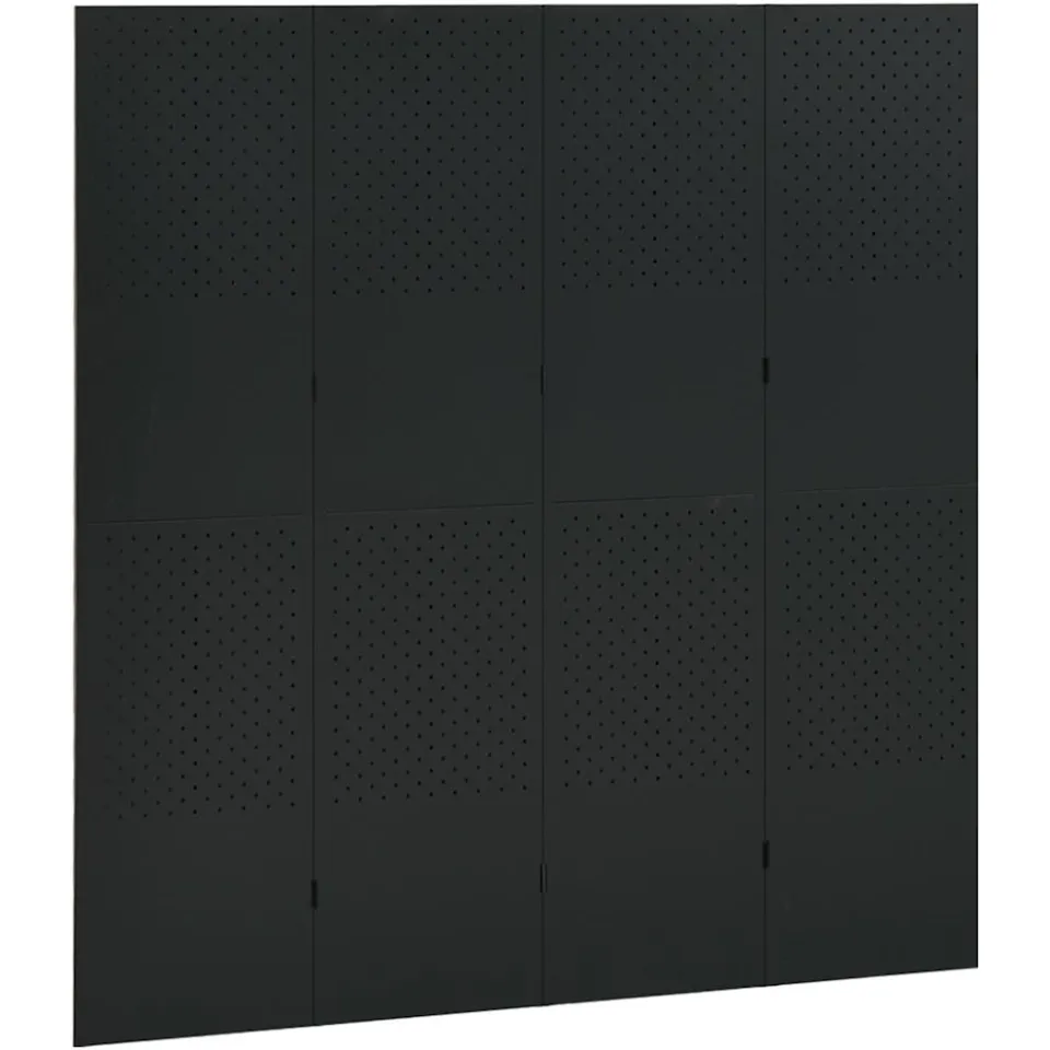 vidaXL Kamerscherm met 4 panelen 160x180 cm staal zwart, foto 3