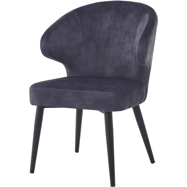 Livingfurn Eetkamerstoel Donna Antraciet Velvet