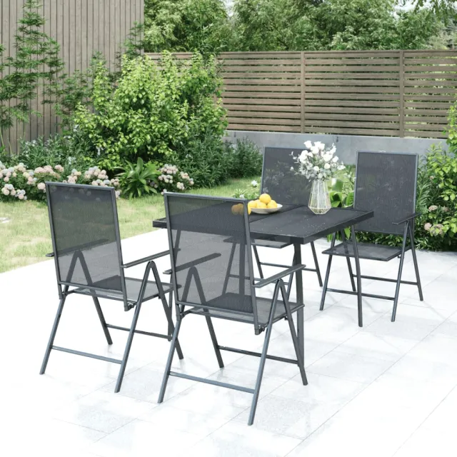 vidaXL 5-delige Tuinset staal antracietkleurig