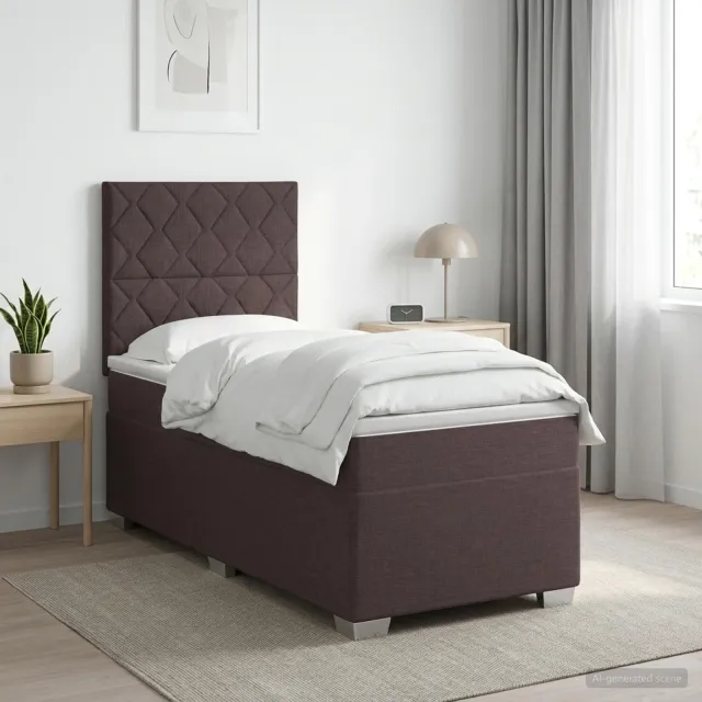 vidaXL Boxspringbed met matras Donkerbruin 80 x 200 cm Stof bruin