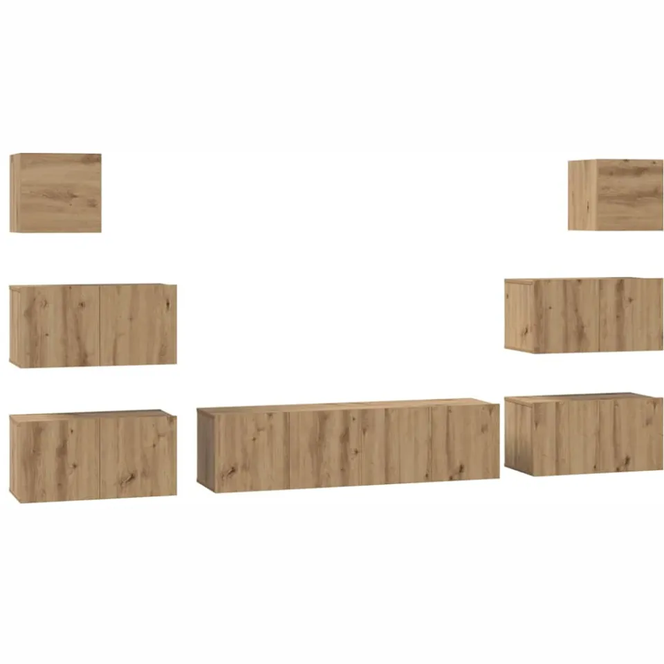 vidaXL Tv-meubelset 8 st 60 x 30 x 30 cm Artisan Eiken Bruin