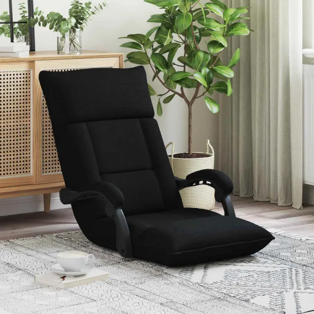 vidaXL Verstelbare vlo stoelen Zwart Stof