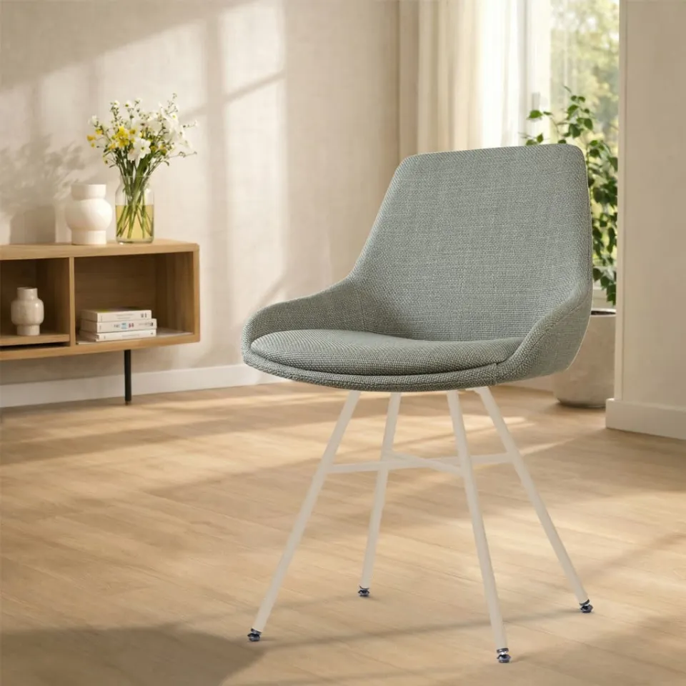 Nolon Noa-Isa eetkamerstoel saliegroen - beige onderstel, foto 3