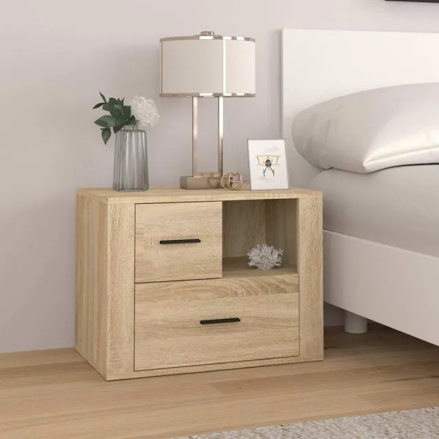 vidaXL Nachtkastje 60x36x45 cm bewerkt hout sonoma eikenkleurig, foto 2