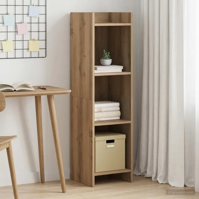 vidaXL Boekenkast 3-laags 30 x 30 x 111 cm Artisanaal eiken, foto 2