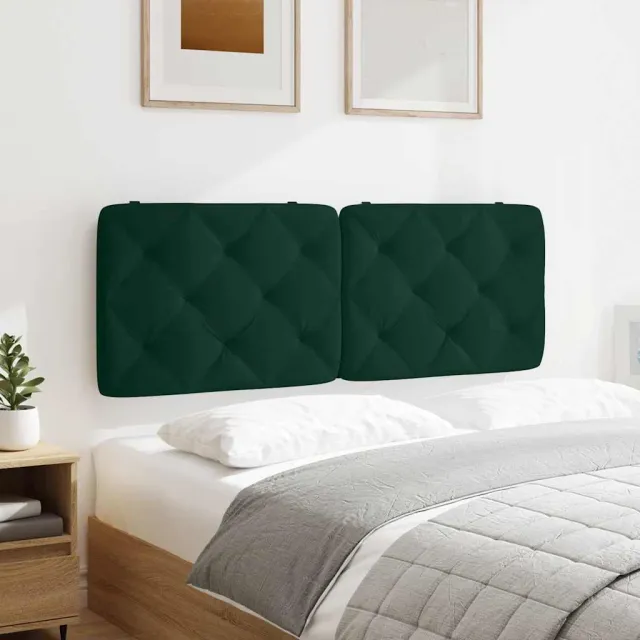 vidaXL Hoofdbordkussen 140 cm fluweel donkergroen